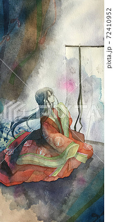 十二単の女性イラスト 十二単の女性イラスト 72410952