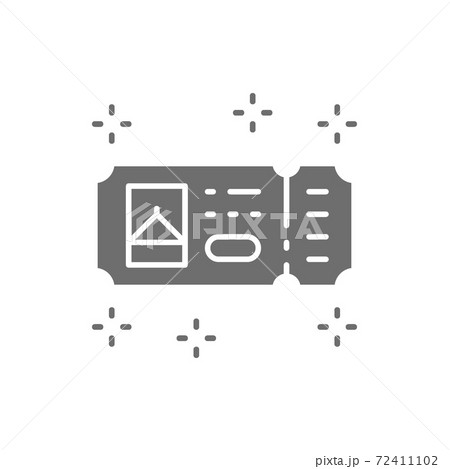 Amusement park ticket grey icon. Isolated on white background Amusement park ticket grey icon. Isolated on white background 72411102