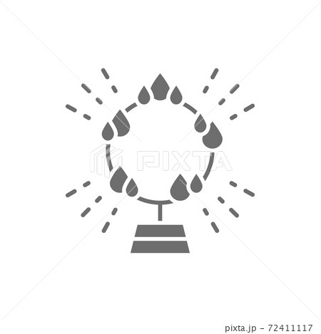 Fire circle, ring of flame, circus arena grey icon. Fire circle, ring of flame, circus arena grey icon. 72411117