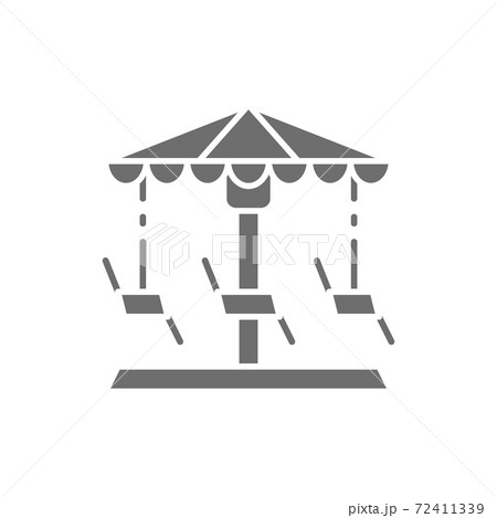 Merry-go-round, carousel, swing grey icon. Isolated on white background 72411339