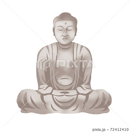 シンプルなタッチの大仏のイラスト シンプルなタッチの大仏のイラスト 72412410
