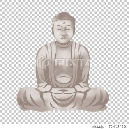 Illustration of the Great Buddha with a simple touch 72412410