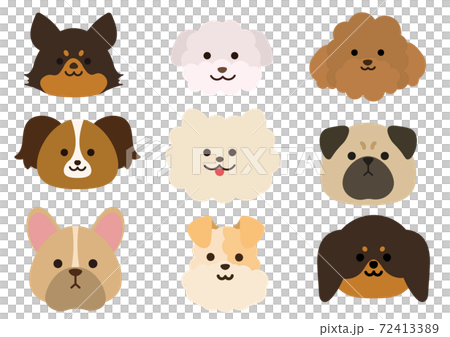 いろんな犬種のイラスト 小型犬 いろんな犬種のイラスト 小型犬 72413389