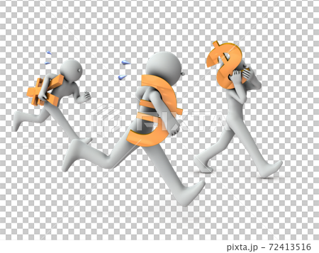 競爭激烈的世界經濟。 3D渲染。白色背景 72413516