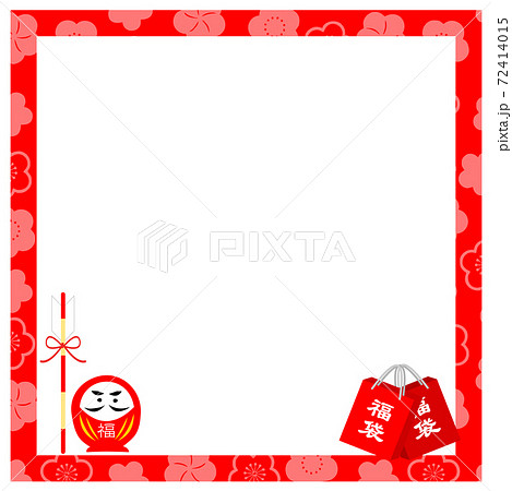 年賀正方形額福袋達磨 72414015