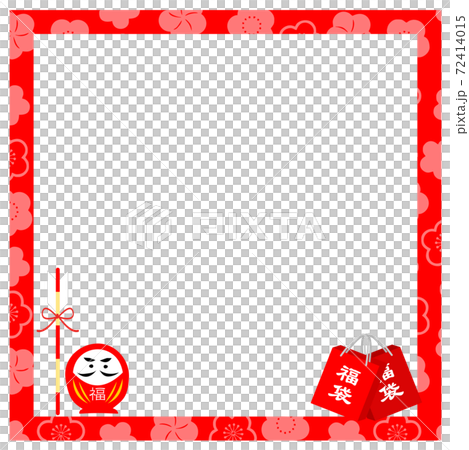 年賀正方形額福袋達磨 72414015