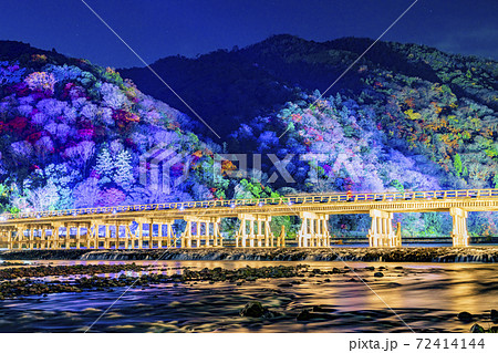 京都　渡月橋　嵐山花灯路 72414144
