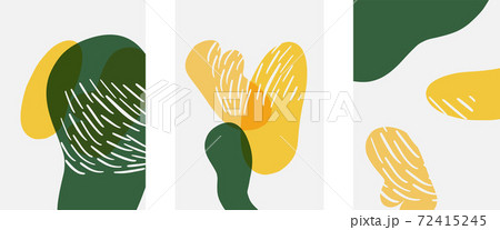 Hand drawn doodle shapes, wall art painting style, vector abstract background templates. A4 poster design or for covers, banners, flyers 72415245