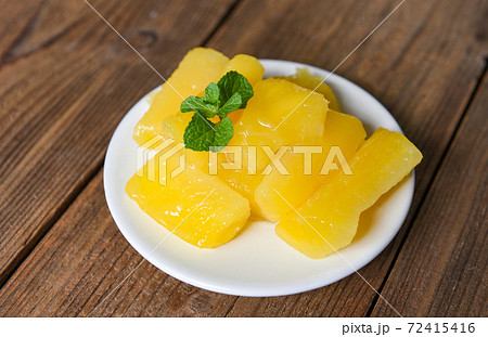 Boiled cassava root dessert Thai food or brazilian food cassava mandioca frita, Other name (manihot esculenta, yuca, manioc, mandioca, Brazilian arrowroot). 72415416