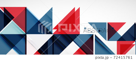 Geometric abstract background. Techno color triangle shapes. Vector illustration for covers, banners, flyers and posters and other designs 72415761