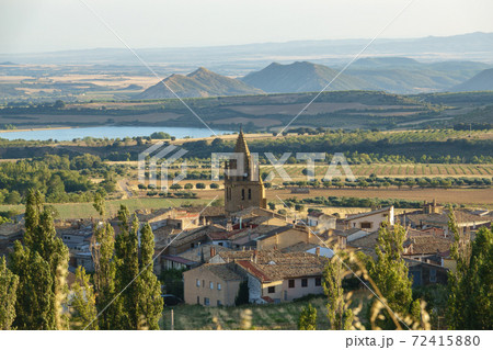 Panoramic views of Loarre, Aragon, Huesca, Spain from atop the village, Castle of Loarre 72415880