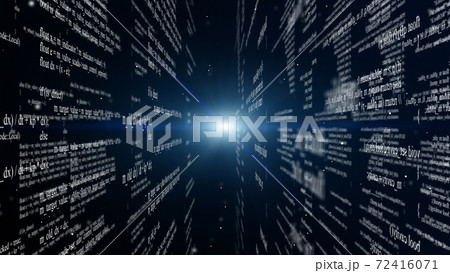 Blocks of program code flying in virtual space Blocks of program code flying in virtual space 72416071