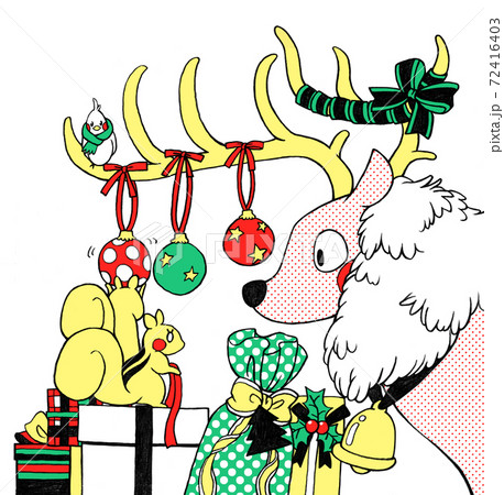 トナカイとリスとトリのクリスマス トナカイとリスとトリのクリスマス 72416403