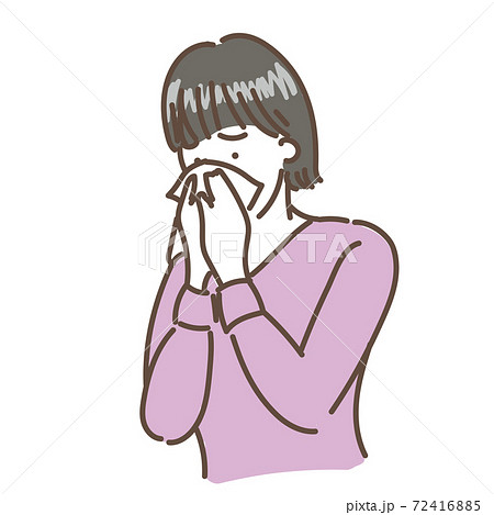 女性　イラスト　体調　症状　コロナ　インフルエンザ　風邪 72416885