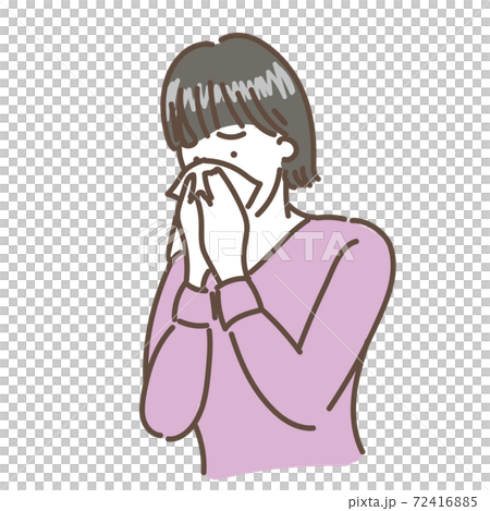 女性　イラスト　体調　症状　コロナ　インフルエンザ　風邪 72416885