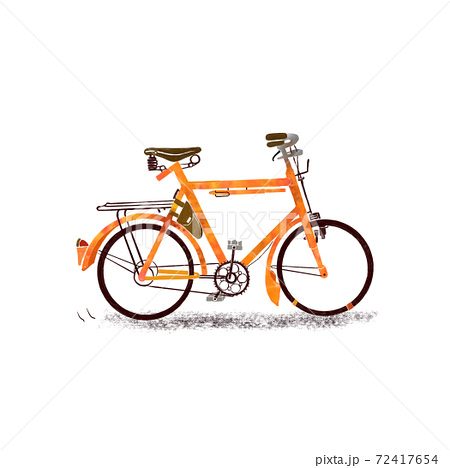 オレンジのオシャレ自転車のイラストのイラスト素材
