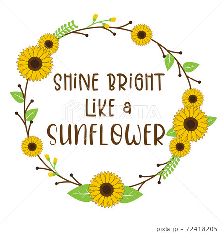 Shine Bright like a sunflower isolated on white background. Cute Draw Flower design. For t shirt, greeting card or poster design Background Vector Illustration. Shine Bright like a sunflower isolated on white background. Cute Draw Flower design. For t shirt, greeting card or poster design Background Vector Illustration. 72418205