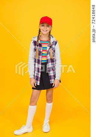 Modern outfit. Rebellious teen. Street style. Cool schoolgirl. Have fun Modern outfit. Rebellious teen. Street style. Cool schoolgirl. Have fun 72418648