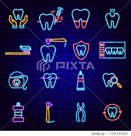 Dental Neon Icons 72419303