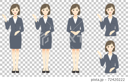 一位女士穿著西裝來展示 72420222