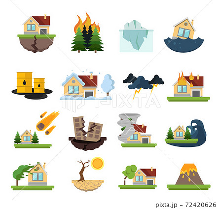 Disaster Damage Icon Set 72420626