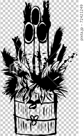 墨で描いたお正月の門松の線画イラストのイラスト素材 72421249 Pixta