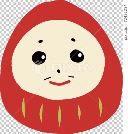 手書きのシンプルなだるまのイラストのイラスト素材