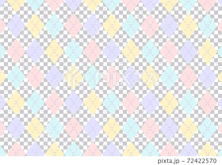【背景素材】アーガイルチェック柄11　4色（水色＆薄紫＆ピンク＆黄色） 72422570