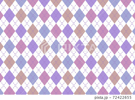 背景素材 アーガイルチェック柄12 秋4色 紫 茶色 赤紫 ブルーグレー のイラスト素材