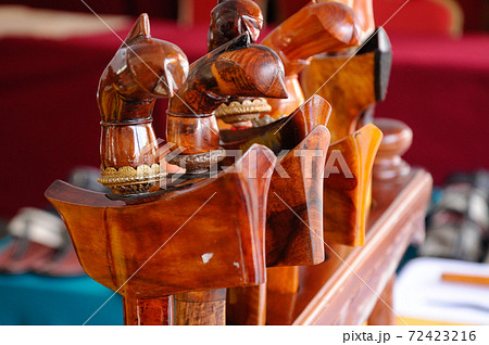 SEREMBAN, MALAYSIA -MAY 01, 2017: Keris is a traditional weapon of the Malay community in Malaysia. Made manually by using the selected iron. The handle is made of wood or ivory. SEREMBAN, MALAYSIA -MAY 01, 2017: Keris is a traditional weapon of the Malay community in Malaysia. Made manually by using the selected iron. The handle is made of wood or ivory. 72423216