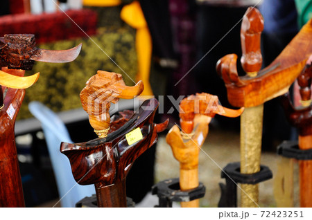 SEREMBAN, MALAYSIA -MAY 01, 2017: Keris is a traditional weapon of the Malay community in Malaysia. Made manually by using the selected iron. The handle is made of wood or ivory. SEREMBAN, MALAYSIA -MAY 01, 2017: Keris is a traditional weapon of the Malay community in Malaysia. Made manually by using the selected iron. The handle is made of wood or ivory. 72423251