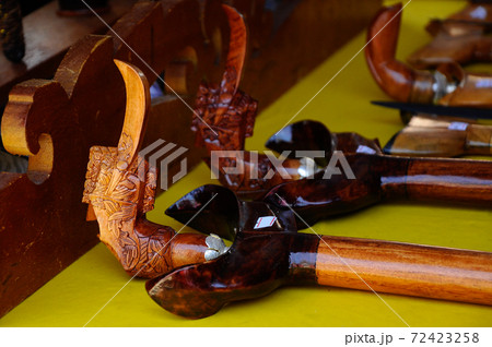 SEREMBAN, MALAYSIA -MAY 01, 2017: Keris is a traditional weapon of the Malay community in Malaysia. Made manually by using the selected iron. The handle is made of wood or ivory. 72423258