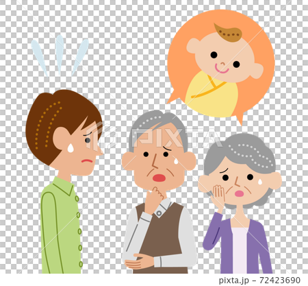 孫が欲しいと息子に催促するシニア夫婦 72423690