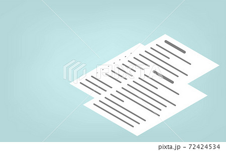 アイソメトリック、提出する報告書のイメージイラスト 72424534