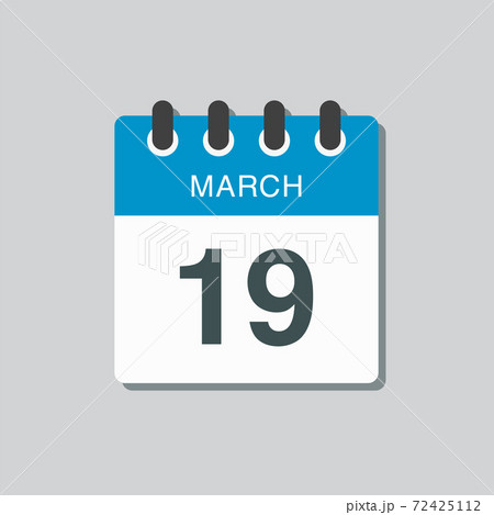 Icon day date 19 March, template calendar page 72425112