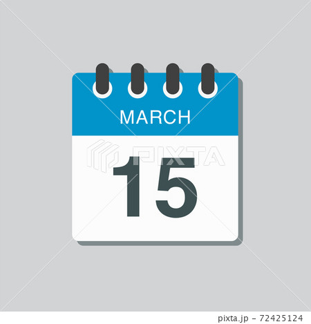 Icon day date 15 March, template calendar page 72425124