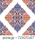 Orange and blue luxury ornament seamless pattern.  72425167
