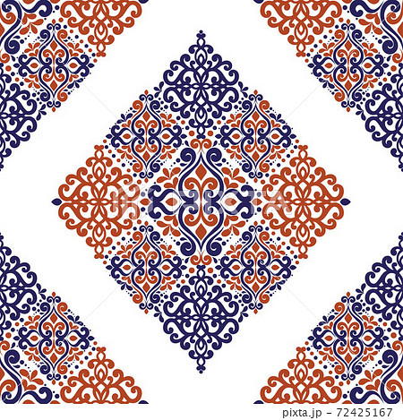 Orange and blue luxury ornament seamless pattern. Orange and blue luxury ornament seamless pattern. 72425167