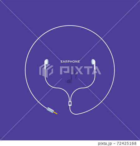 Earphones on indigo background. Isolated Vector Illustration Earphones on indigo background. Isolated Vector Illustration 72425168