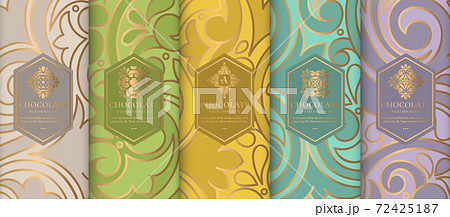 Vintage set of chocolate bar packaging design. Vintage set of chocolate bar packaging design. 72425187