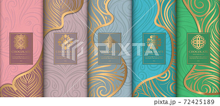 Luxury packaging design of chocolate bars.  72425189