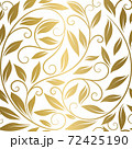 White and gold leaves seamless pattern.  72425190