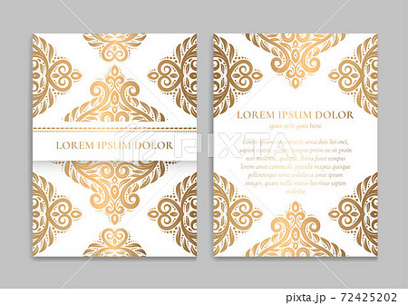 Gold and white vintage greeting card design. Gold and white vintage greeting card design. 72425202