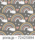 Cute minimalistic Rainbow with stars and cloud trendy colors 72425894