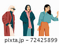 Set of Fashion girls flat minimalistic illustration 72425899