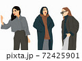Set of Fashion girls flat minimalistic illustration 72425901