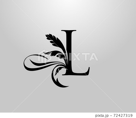 Classic Elegant letter L Floral logo. Vintage drawn emblem for book design, weeding card, brand name, business card, Restaurant, Boutique, Hotel. 72427319
