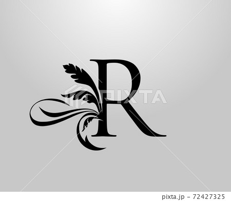 Classic Elegant letter R Floral logo. Vintage drawn emblem for book design, weeding card, brand name, business card, Restaurant, Boutique, Hotel. 72427325