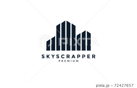 simple vertical line skyscraper logo vector icon illustration design 72427657