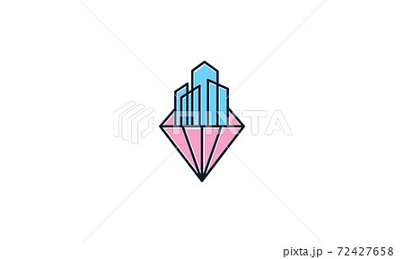 diamond with building skyscraper logo vector icon illustration design 72427658